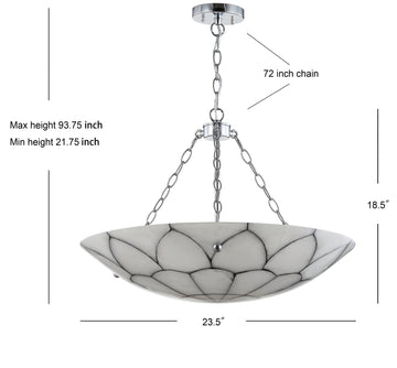 Bailey 23.5" Adjustable Marble/Metal LED Chandelier - JONATHAN Y